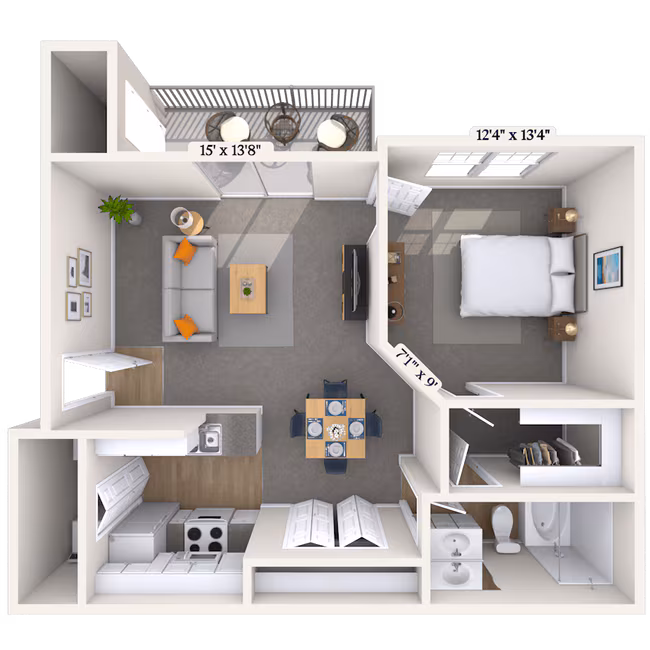 1 Bed • 1 Bath 0808303 floor plan